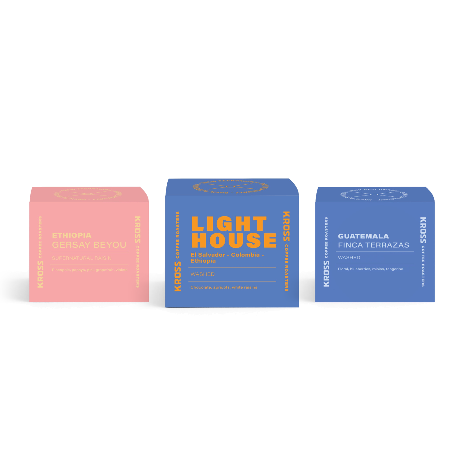 Kross Discovery Set: Ethiopia Gersay Beyou, Lighthouse and Guatemala Finca Terrazas, 3 × 250g
